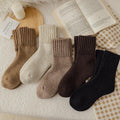 5-Pair Women'S Mid-Calf Socks, Warm & Comfy, Casual Must-Have for Fall Winter Daily Wear