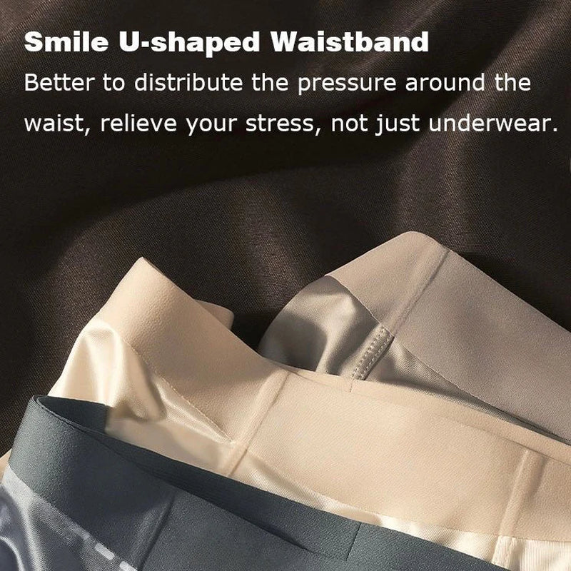 Elegant Silk Men'S Ice Silk Underwear Mulberry Silk Antimicrobial Men'S Boxer Briefs