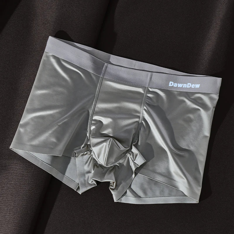 Elegant Silk Men'S Ice Silk Underwear Mulberry Silk Antimicrobial Men'S Boxer Briefs