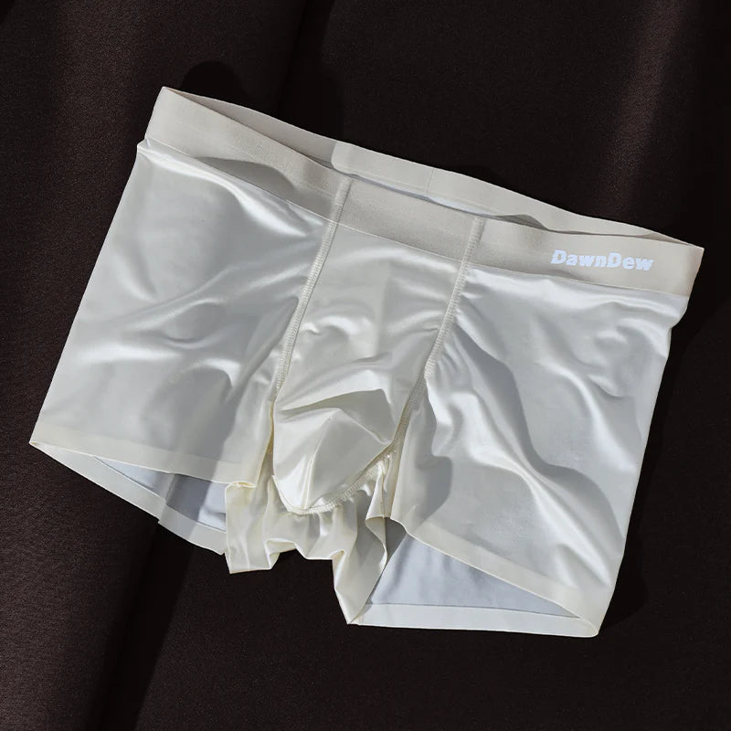 Elegant Silk Men'S Ice Silk Underwear Mulberry Silk Antimicrobial Men'S Boxer Briefs