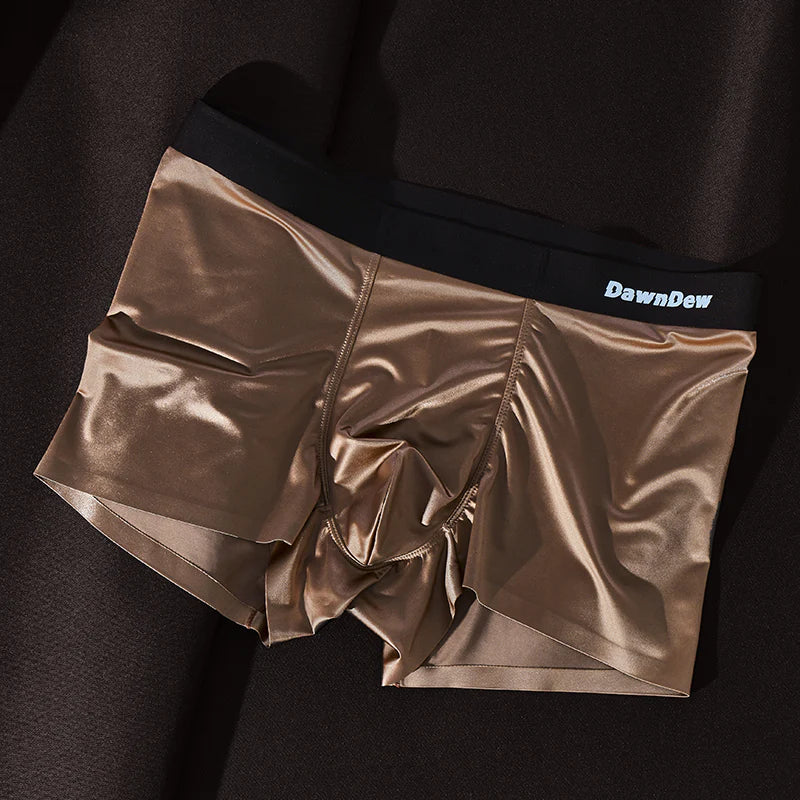 Elegant Silk Men'S Ice Silk Underwear Mulberry Silk Antimicrobial Men'S Boxer Briefs