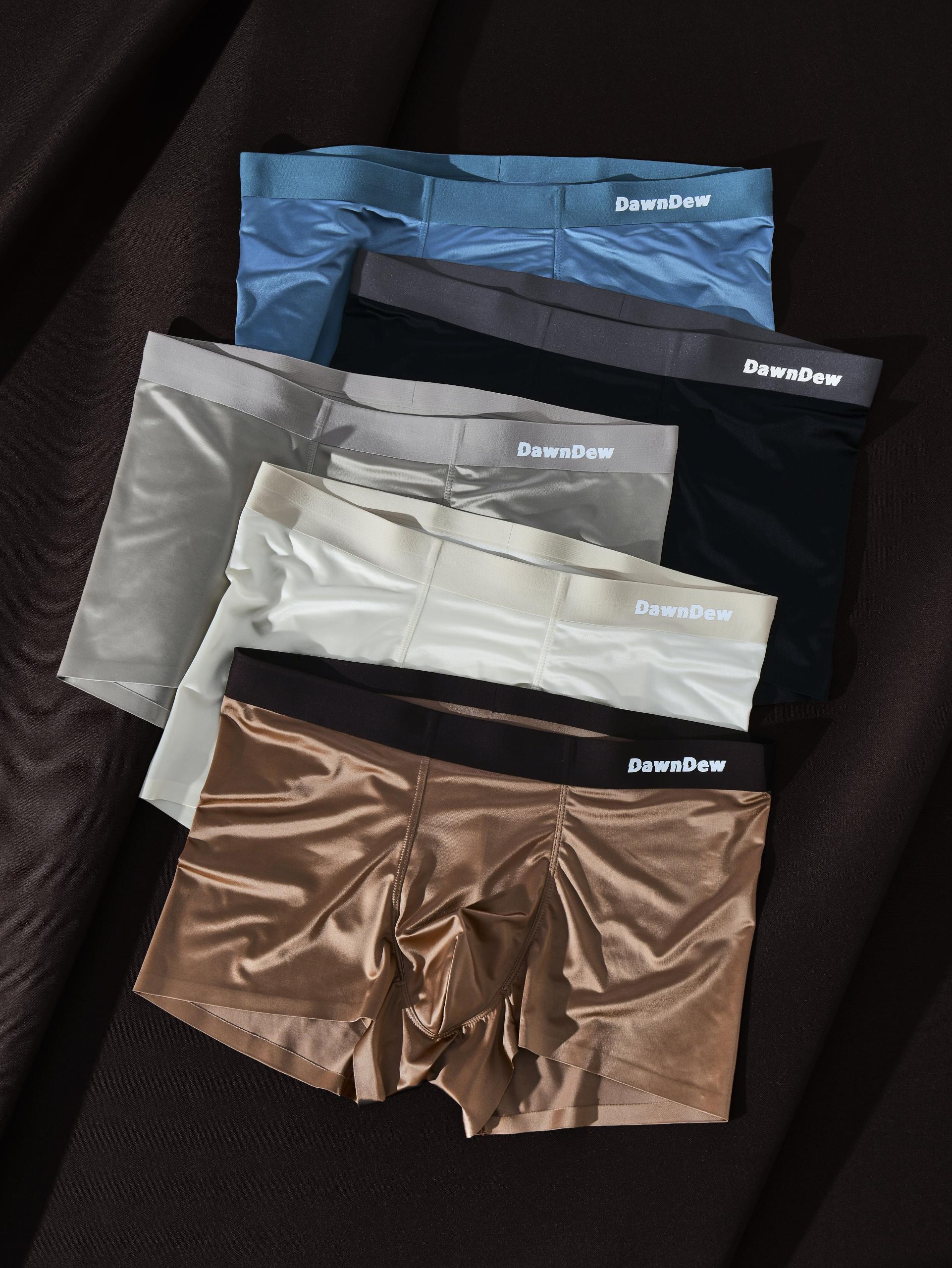 Elegant Silk Men'S Ice Silk Underwear Mulberry Silk Antimicrobial Men'S Boxer Briefs